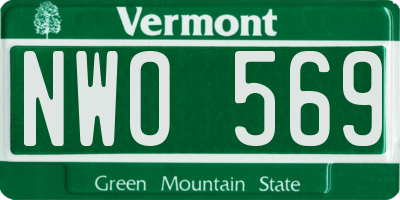 VT license plate NWO569