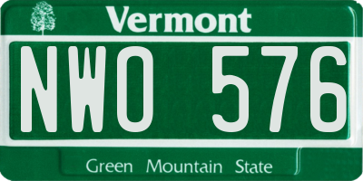VT license plate NWO576