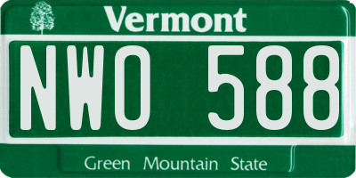 VT license plate NWO588