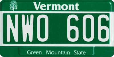 VT license plate NWO606