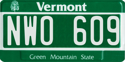 VT license plate NWO609