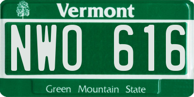 VT license plate NWO616