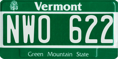 VT license plate NWO622
