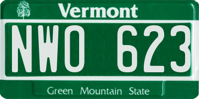 VT license plate NWO623