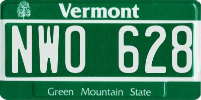 VT license plate NWO628