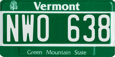 VT license plate NWO638