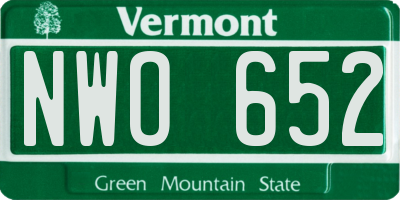 VT license plate NWO652
