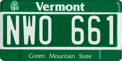 VT license plate NWO661