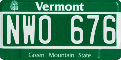 VT license plate NWO676
