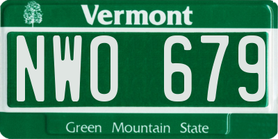 VT license plate NWO679