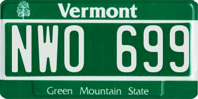 VT license plate NWO699
