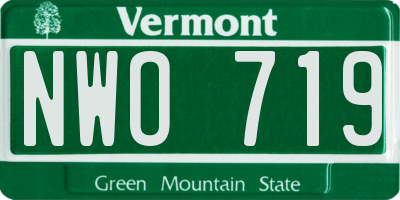 VT license plate NWO719