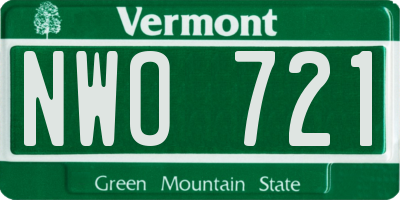 VT license plate NWO721