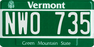 VT license plate NWO735
