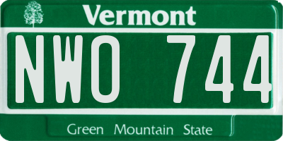VT license plate NWO744