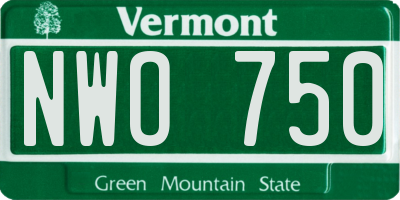 VT license plate NWO750