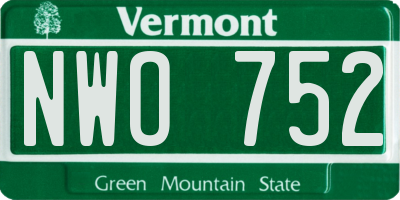 VT license plate NWO752