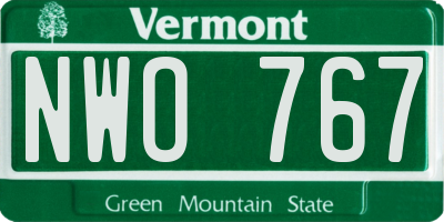 VT license plate NWO767