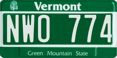 VT license plate NWO774