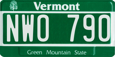 VT license plate NWO790