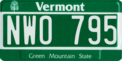 VT license plate NWO795