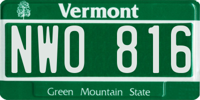 VT license plate NWO816
