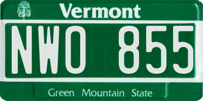 VT license plate NWO855