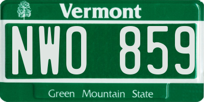 VT license plate NWO859