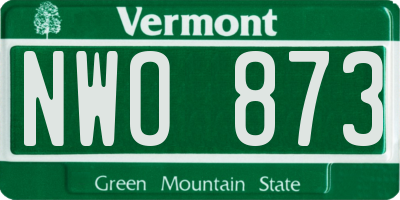 VT license plate NWO873