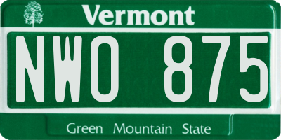 VT license plate NWO875