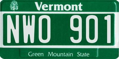 VT license plate NWO901