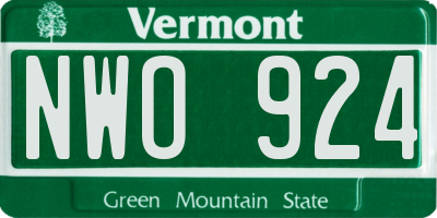 VT license plate NWO924