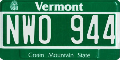 VT license plate NWO944