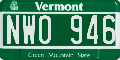 VT license plate NWO946