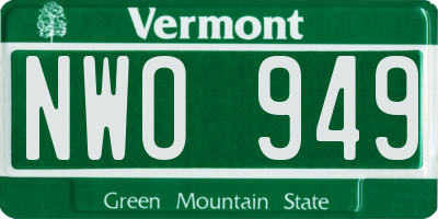 VT license plate NWO949