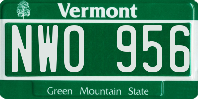 VT license plate NWO956