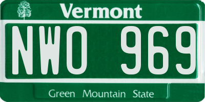 VT license plate NWO969