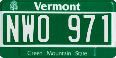 VT license plate NWO971