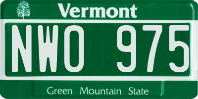 VT license plate NWO975