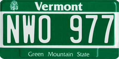 VT license plate NWO977