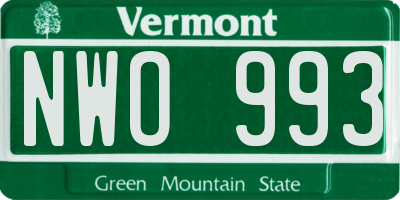 VT license plate NWO993