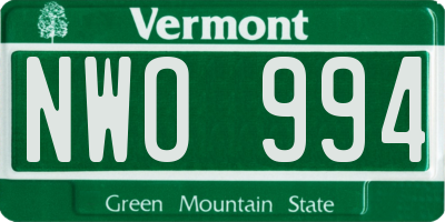VT license plate NWO994