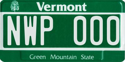 VT license plate NWP000