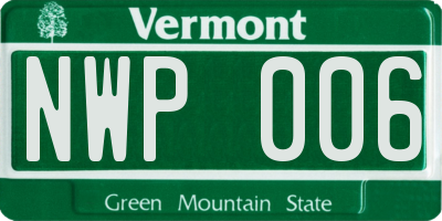 VT license plate NWP006