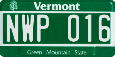 VT license plate NWP016