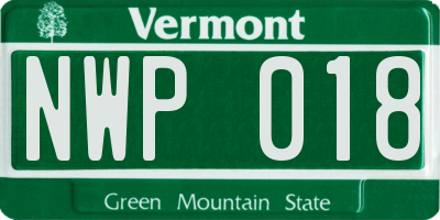 VT license plate NWP018