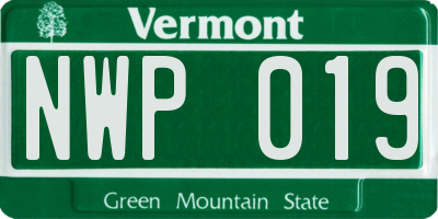 VT license plate NWP019