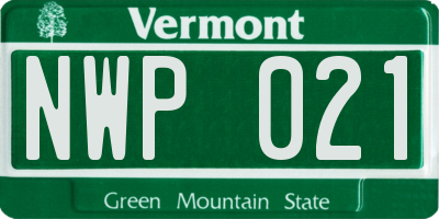 VT license plate NWP021
