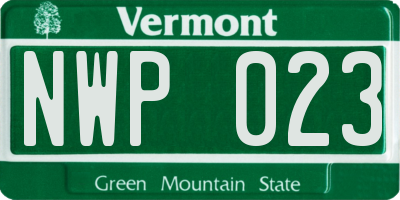 VT license plate NWP023