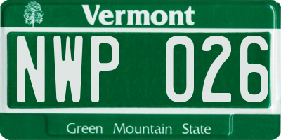 VT license plate NWP026
